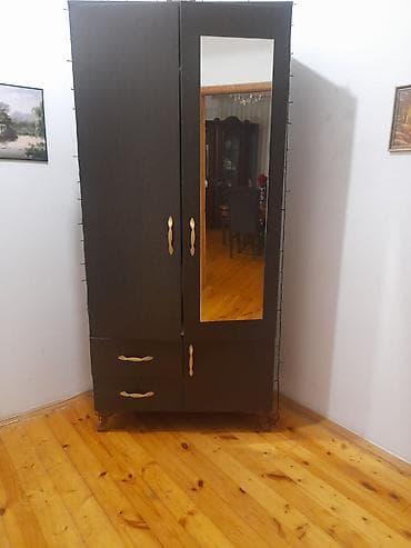 2el dolablar: Yeni, 2 qapılı, Güzgülü, Qəhvəyi, Açılan, Düz dolab — 1