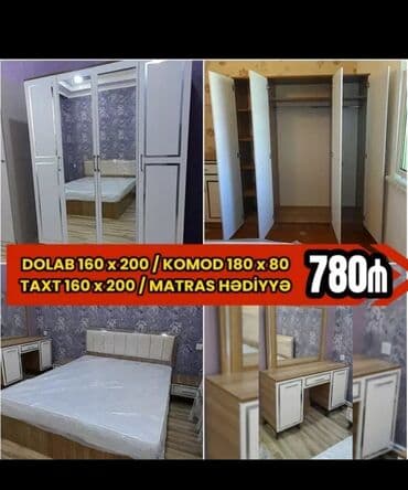 termo tek: İkinəfərlik çarpayı, Dolab, 2 tumba, Termo, Azərbaycan, Yeni — 7