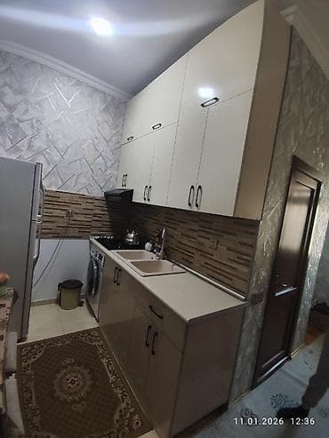 masa metbex: Mətbəx mebeli dəsti - Üst və alt modullar: parlaq krem rəngli — 1