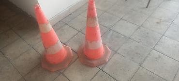 Aksesuarlar və tüninq: Trafik təhlükəsizlik konusları (narıncı-ağ zolaqlı) - Material: sıx — 6