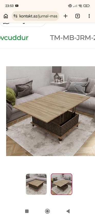 Kvadrat masa, Transformer, Təkərsiz, Teksturalı laminat