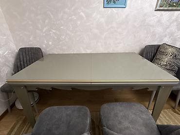 Mətbəx üçün, Yeni, Açılmayan, Dördbucaq masa, 4 stul — 6