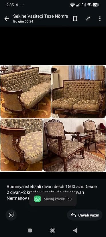 Divan, Jurnal masası, 2 kreslo, Divan lalafo.az -da Divan, Jurnal masası, 2 kreslo, Divan