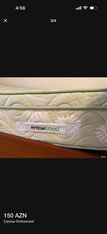 Çarpayılar: Təknəfərlik çarpayı, Matras ilə, Siyirməsiz — 3