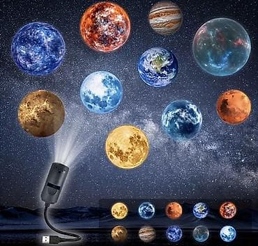 Декор и интерьер: Otağınızda Kosmos Səyahəti! 🌌 10 Fərqli Planetli USB Proyektor Lampa 🌙 — 4
