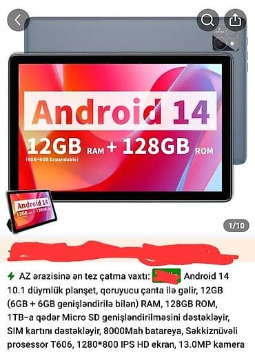 honor 9 pro: Android 14 planşet – 10.1 düym IPS HD ekran (1280×800), 24.1×15.9 sm — 3