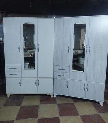 asilqan dolab: Açılan, 3 qapılı Düz dolab, Qarderob, paltar dolabı — 4