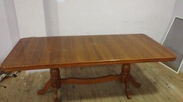 стол из массива дерева: Гостиный стол, Нераскладной, Дерево, Прямоугольный стол — 3