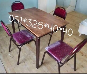 Masa və oturacaq dəstləri: Qonaq otağı üçün, Yeni, Açılan, Dördbucaq masa, 2 stul — 18