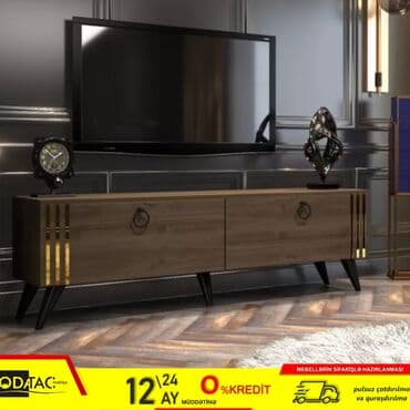 стеклянная подставка под телевизор: Siyirməsiz, Polkalı, Mat laminat, Türkiyə, Zəmanətli, Kredit var — 1