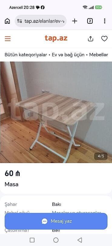 Yeni, Qatlanan, Taxta, Dördbucaq masa lalafo.az -da Yeni, Qatlanan, Taxta, Dördbucaq masa
