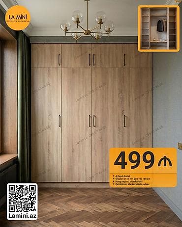 retro mebel: LA Mini – 4 qapılı dolab - Ölçülər: D 47 × H 280 × U 160 sm - Rəng — 1