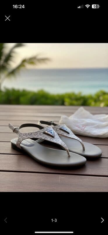 Basanoşka və səndəllər: Tərliklər, Ölçü: 38, rəng - Boz, Yeni — 4