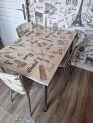 Mətbəx üçün, İşlənmiş, Dördbucaq masa, 4 stul