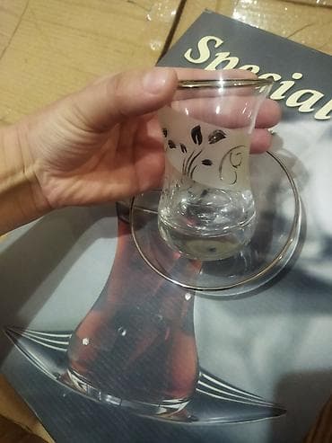 ag saat: Armudu stəkanlar, rəng - Ağ, Şüşə, 6 ədədli dəst, Türkiyə — 2