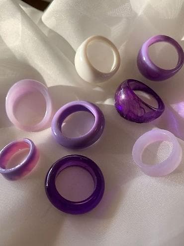sep ucuz: Akril/epoksi üzüklər – fərqli formalar və rənglər - Material: yüngül — 2