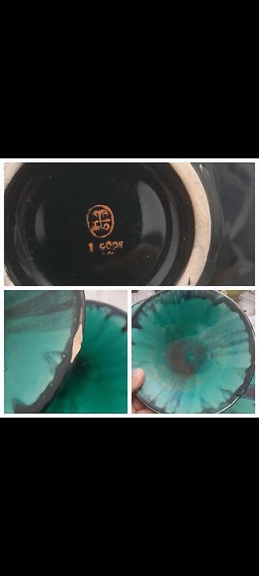 sufre: Boşqablar, 1 əd, rəng - Yaşıl, Keramika, SSRİ — 1