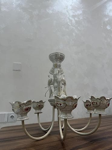 cugun tava: Çılçıraq, 4 lampa, Keramika — 1