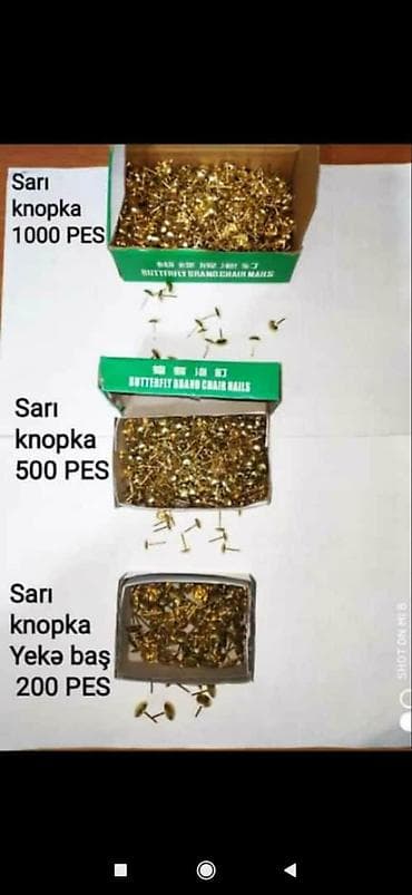 Mismarlar sarı knopka karopkaynan satılır