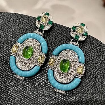Новые роскошные серьги, привезли из Голландии, чешские кристаллы — 1