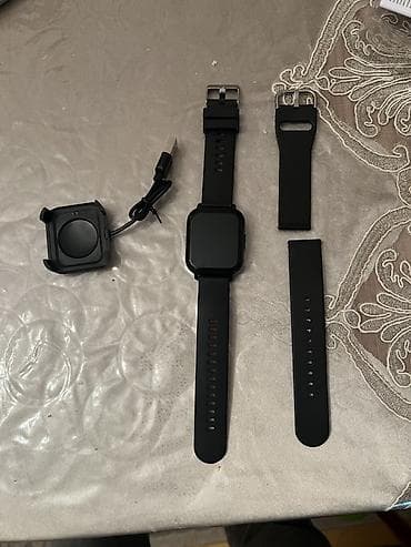 saat telefon satilir: Yeni, Smart saat, Sensor ekran, rəng - Qara — 1