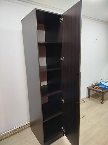 mebel skaf: İşlənmiş, 1 qapı, Siyirməli, Qəhvəyi, Digər material, Açılan, Düz dolab — 3