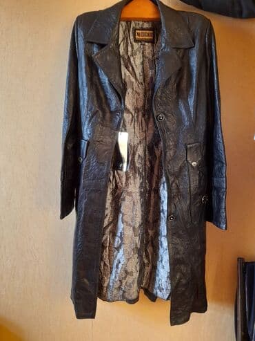 женские кожаные длинные перчатки: Palto, M, rəng - Qara — 1