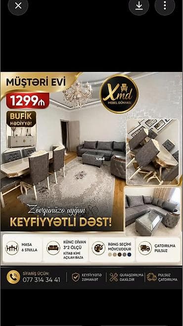 Xmd Mebel Dünyası – Zövqünüzə uyğun keyfiyyətli dəst Dəstin tərkibi
