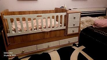 Uşaq mebeli: Oğlan və qız üçün, İşlənmiş, Dördbucaq, Beşik, Dəst ilə, Matras ilə, Yellənmə mexanizm ilə — 2