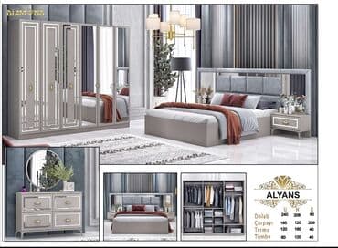 угловая тумба: Двуспальная кровать, 2 тумбы, Турция, Новый — 1