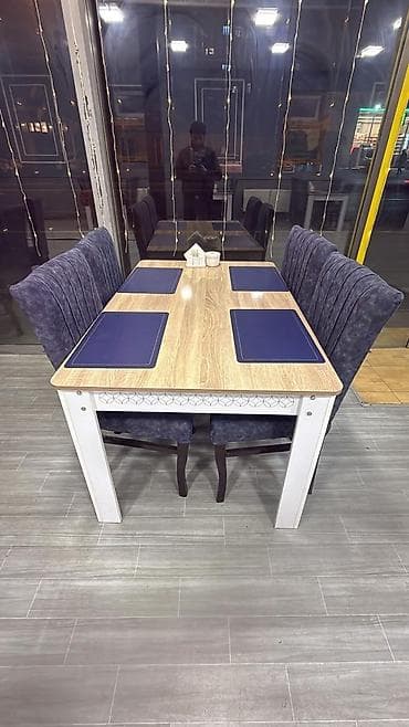 zerli ştapel fason 2023: Restaran ucun masa desti yeni alinib 5 dest var (bir masa 6 stul) — 3