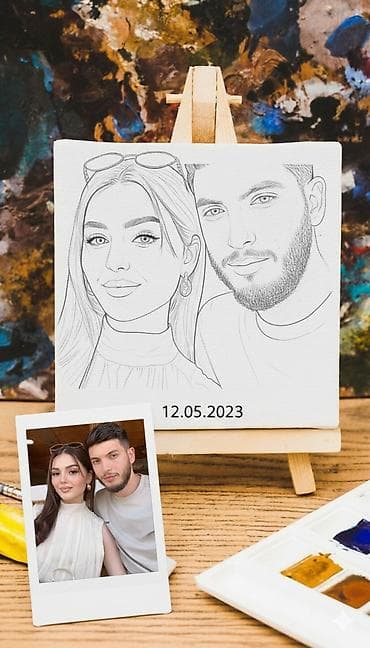 lalafo yolka: Şəxsi foto ilə Kətan üzərində çap — 1