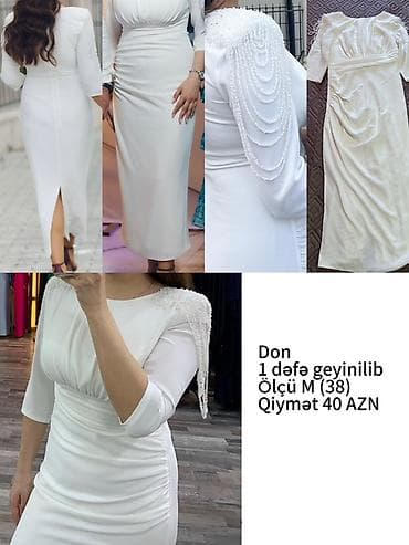 Ağ rəngli zərif ziyafət donu - Ölçü: M (38) - Qiymət: 40 AZN - Model lalafo.az -da Ağ rəngli zərif ziyafət donu - Ölçü: M (38) - Qiymət: 40 AZN - Model