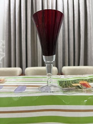 bal qoz qarisimi: Qədəhlər, rəng - Qırmızı, Şüşə, 6 ədədli dəst, 200 ml — 3