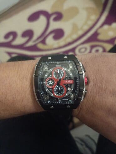 apple watch ucuz: Qol saatı, Curren, rəng - Qara — 1