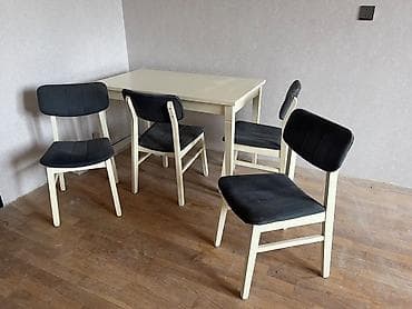 ofis stol: Mətbəx üçün, Açılmayan, Dördbucaq masa, 4 stul — 2