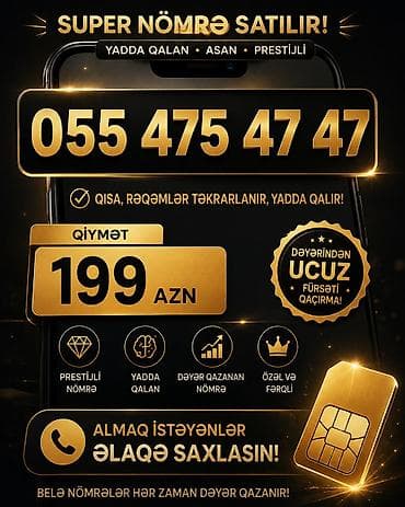 tekr: Super nömrə satılır – yadda qalan, asan və prestijli. Nömrə: 055 475 — 1