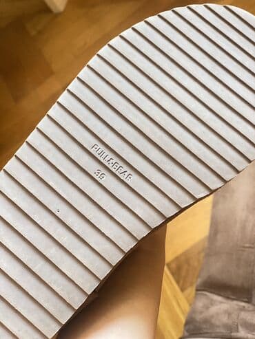 домашние женские тапочки из овчины: Uqqilər, Ölçü: 39, rəng - Qəhvəyi, Yeni — 4