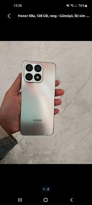 iphone 8 kamera: Honor X8a, 128 GB, rəng - Gümüşü, İki sim kartlı — 1