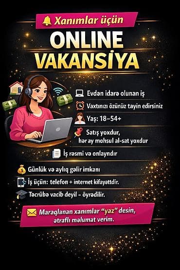 Çağrı mərkəzi operatoru tələb olunur, Yalnız qadınlar üçün, İstənilən yaş, Təcrübəsiz, Aylıq ödəniş lalafo.az -da Çağrı mərkəzi operatoru tələb olunur, Yalnız qadınlar üçün, İstənilən yaş, Təcrübəsiz, Aylıq ödəniş