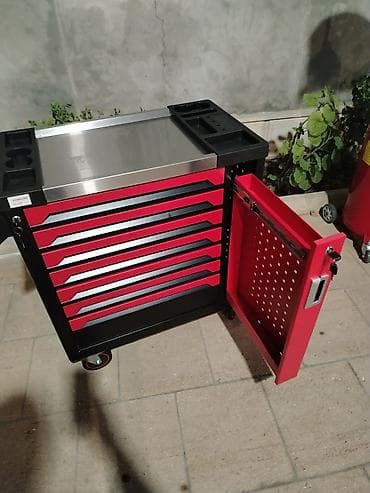 acar dəstləri: Rulonlu alətlər arabası – çoxçekməcəli, paslanmayan polad iş səthi ilə — 8
