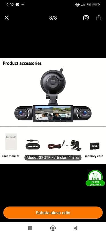 Avtoelektronika: 4kamerali registerator 64yaddas kartı var yenidir vatsapp 553999954 — 1