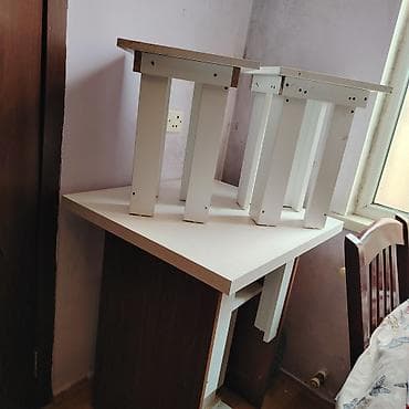 ofis masalari: Qonaq otağı üçün, Açılmayan, Kvadrat masa, 4 stul — 2