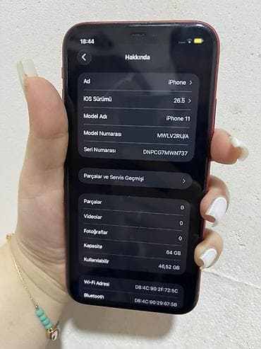 iphone 12 oro: IPhone 11, 64 GB, Qırmızı, Simsiz şarj, Face ID — 3