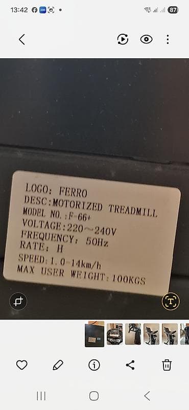 İdman formaları: Ferro motorlu qaçış trenajoru – model F-66+ Texniki göstəricilər: - — 3