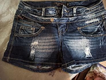 venum şort: Qadın denim şort - Material: qalın, elastiksiz denim - Rəng: tünd — 1