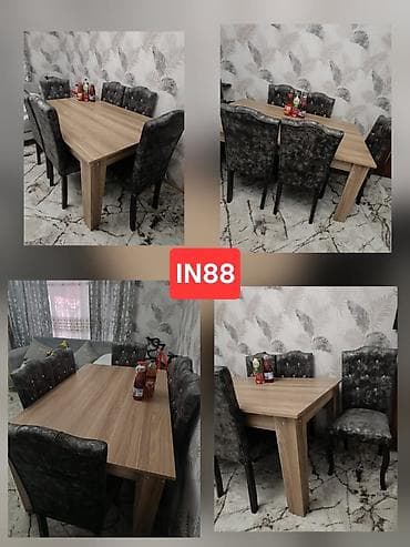 Açılmayan, Dördbucaq masa, 6 stul