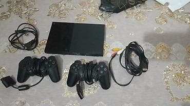 ev kondisoneri: PlayStation 2 Slim komplekti - Konsol: PS2 Slim (qara korpus, yığcam — 1