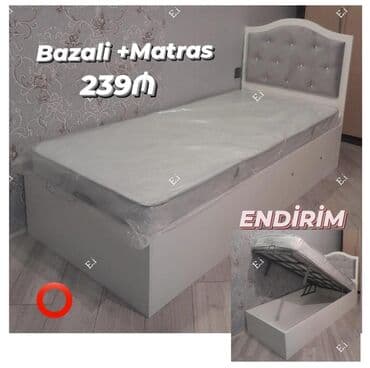 кровать купить баку: Yeni, Təknəfərlik çarpayı, Bazalı, Matras ilə — 3