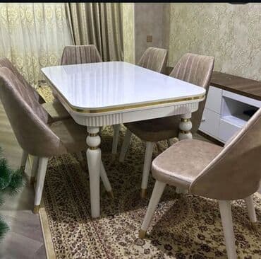 диван стол: Для гостиной, Новый, Раскладной, Прямоугольный стол, 6 стульев — 13